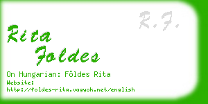 rita foldes business card